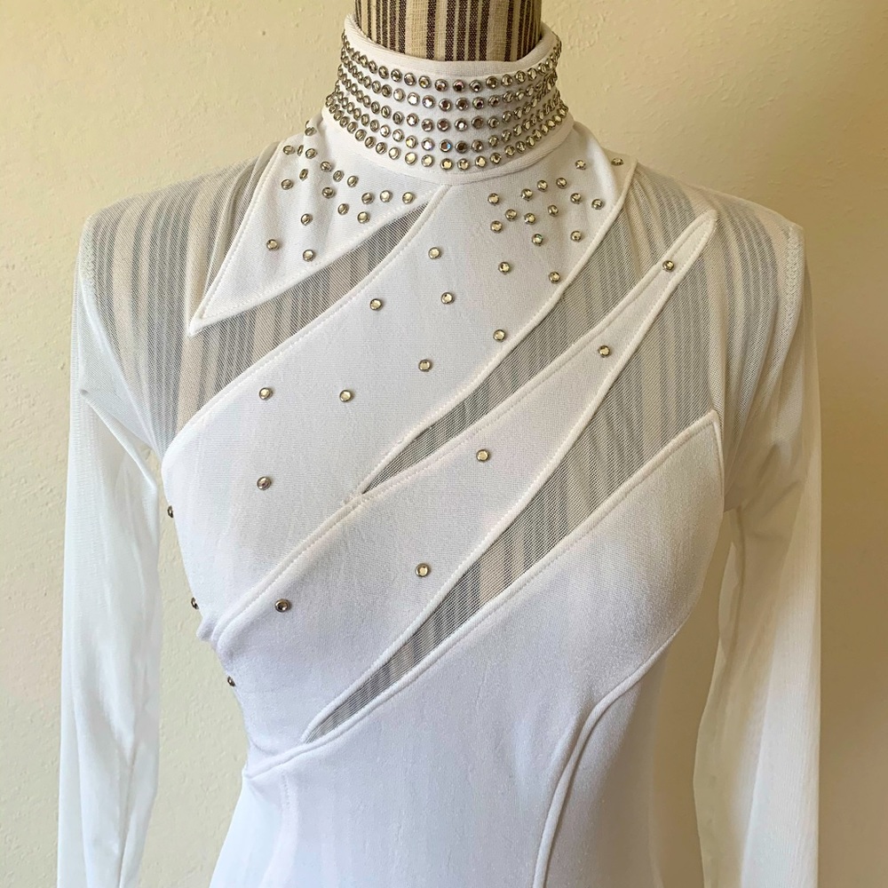 Vintage 90s Lillie Rubin White Dress Wedding Small